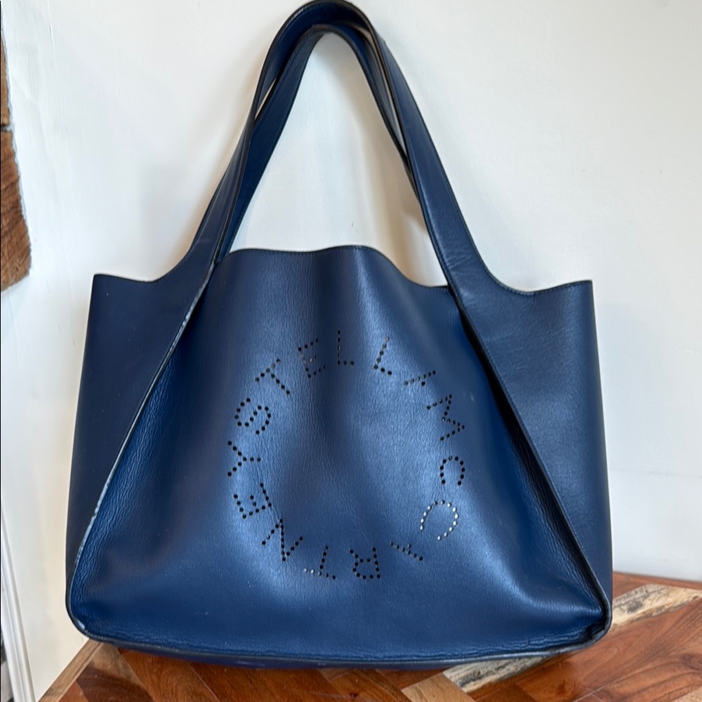 Stella McCartney Logo Blue Tote Bag
